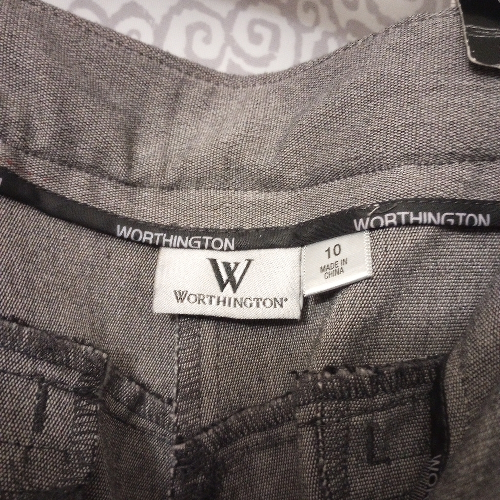 NWTWorthington Grey Slacks Trousers Zipper Waist Detail Dress Pants WomenSize 10 - Picture 16 of 16